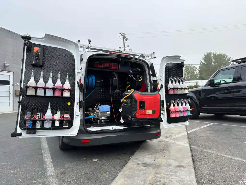 On The Spot Detailing mobile service van setup
